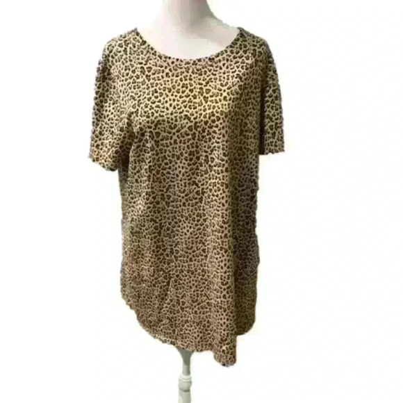 Hudson Gray Cheetah Leopard Animal Print Casual T Shirt Cotton Dress - Picture 1 of 6